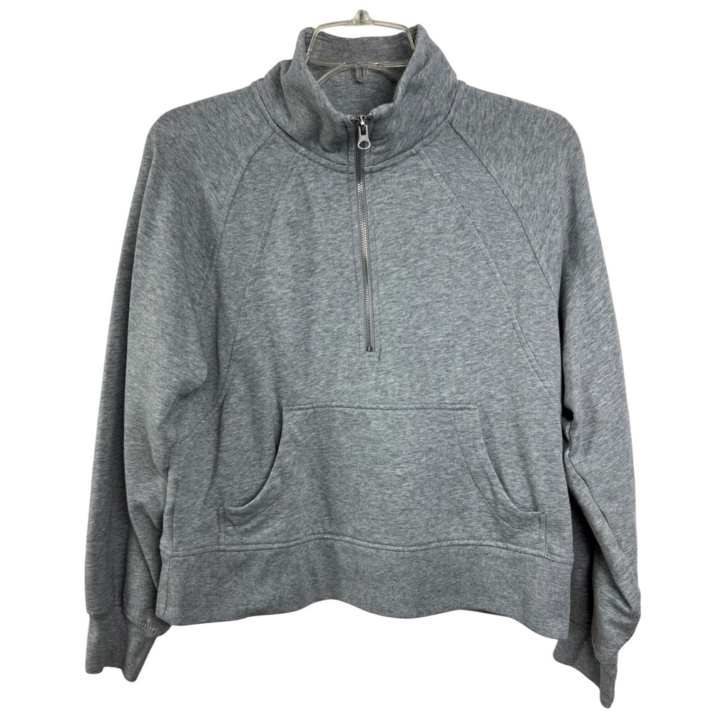 Gap Half Zip Sweatshirt Pullover Women's Size S Heather Grey Soft Fleece B29